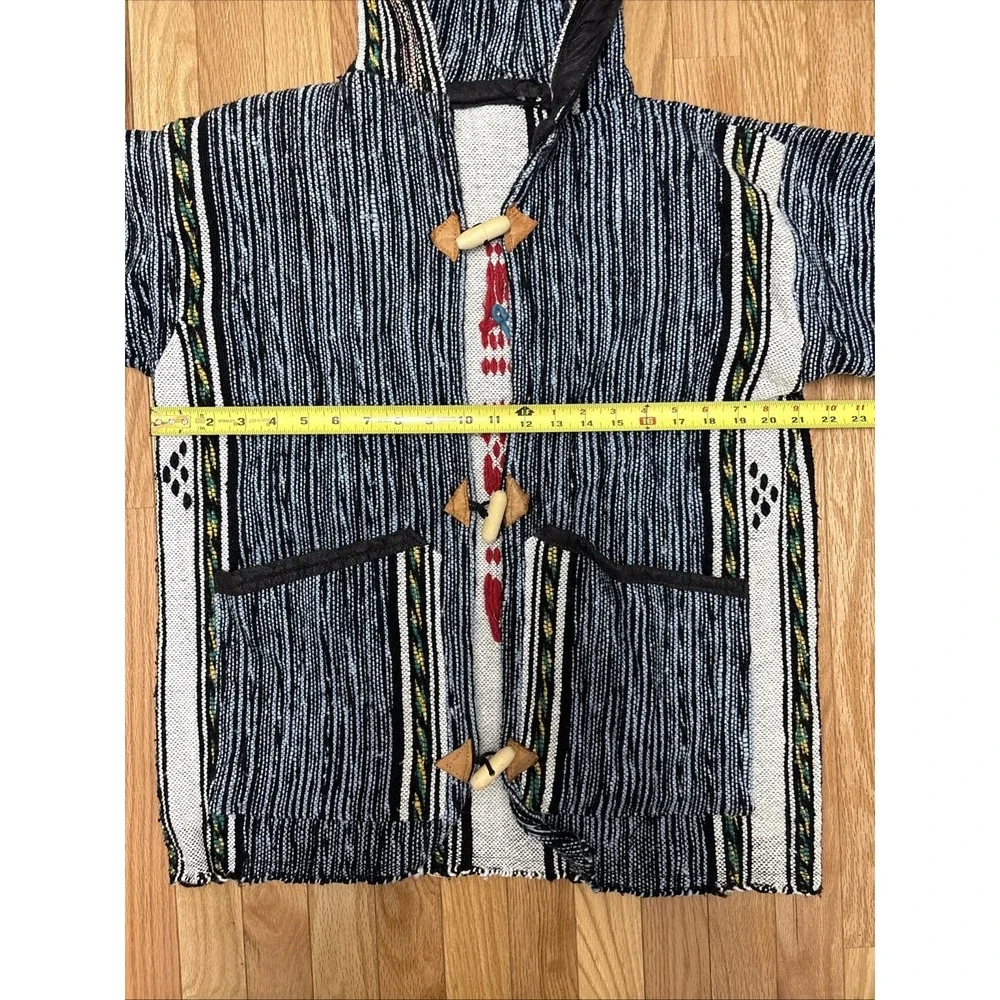 Djellaba Striped Pattern Cardigan with‎ Toggle Button Closure & Pockets
